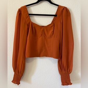 Abercrombie and Fitch Cropped Long Sleeve Top